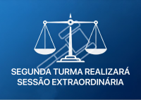 Foto de uma balança branca da justiça sobre um fundo azul