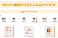 Card de fundo branco com, letras amarelas.